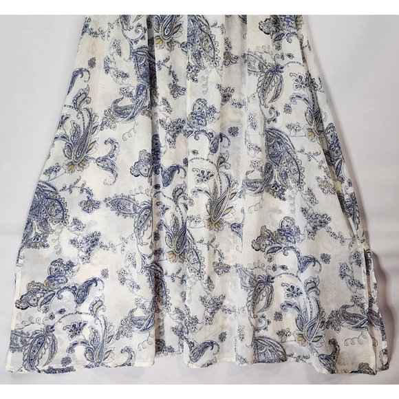 Paper Crane Dress Womens Small Blue White Open Front Midi Ruffled Cap Sleeve - Picture 8 of 16